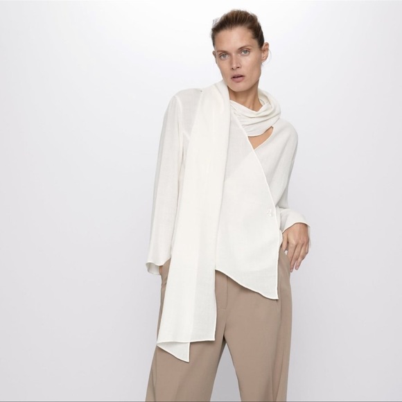 Zara Tops - NWT! Zara scarf blouse - size small